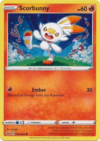 Scorbunny (030/202) (Cosmos Holo) [Sword & Shield: Base Set] | Amazing Games TCG