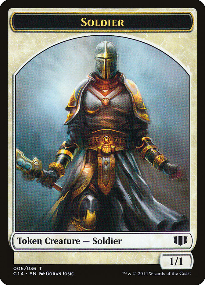 Soldier // Spirit Double-sided Token [Commander 2014 Tokens] | Amazing Games TCG