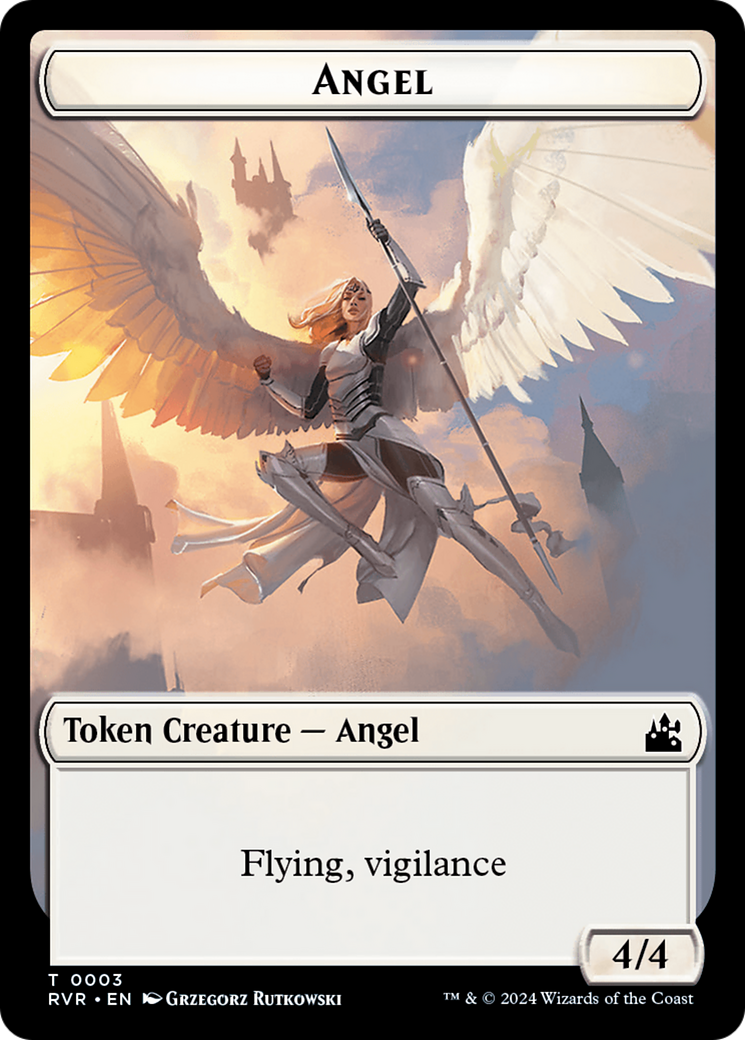 Saproling // Angel (0003) Double-Sided Token [Ravnica Remastered Tokens] | Amazing Games TCG