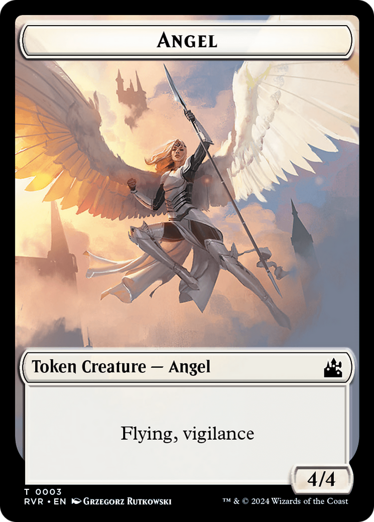 Goblin (0008) // Angel (0003) Double-Sided Token [Ravnica Remastered Tokens] | Amazing Games TCG