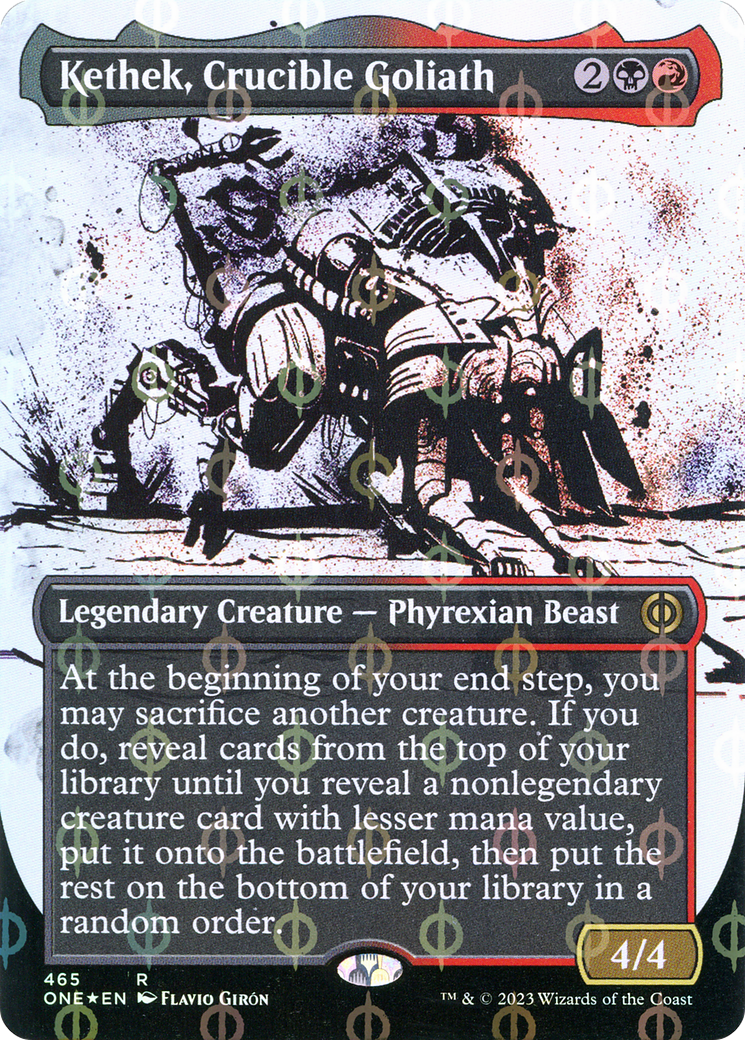 Kethek, Crucible Goliath (Borderless Ichor Step-and-Compleat Foil) [Phyrexia: All Will Be One] | Amazing Games TCG