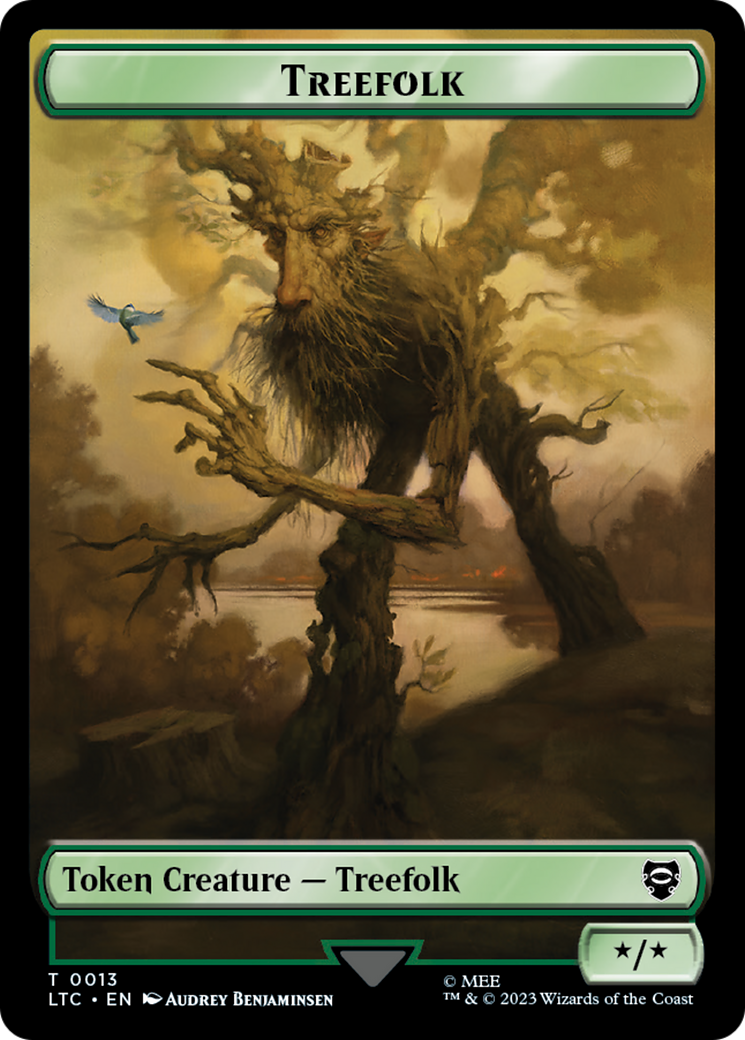 Beast // Treefolk Double Sided Token [The Lord of the Rings: Tales of Middle-Earth Commander Tokens] | Amazing Games TCG
