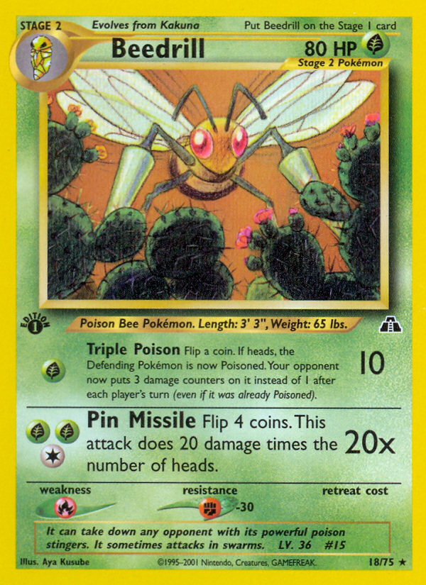 Beedrill (18/75) [Neo Discovery 1st Edition] | Amazing Games TCG