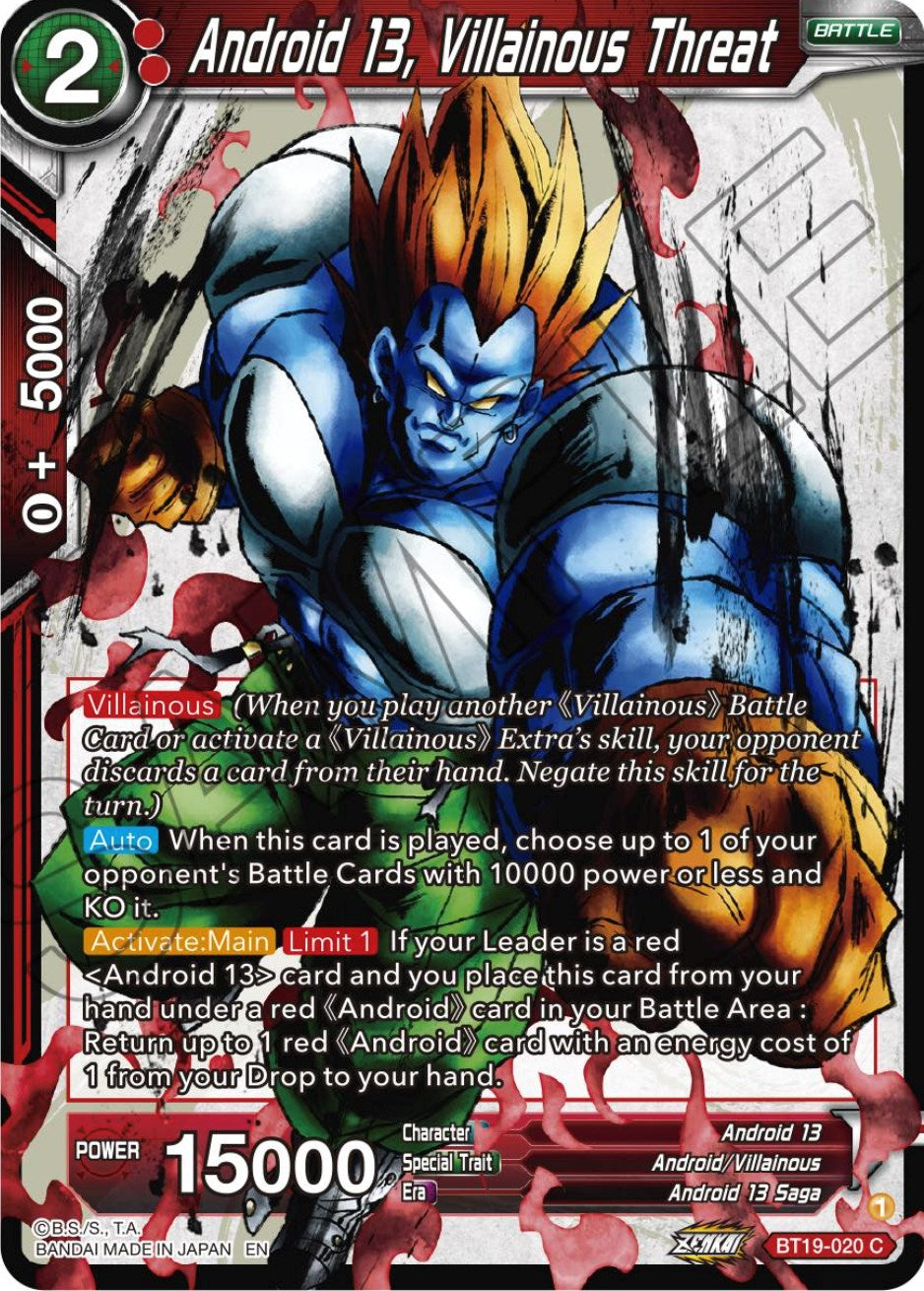 Android 13, Villainous Threat (BT19-020) [Fighter's Ambition] | Amazing Games TCG