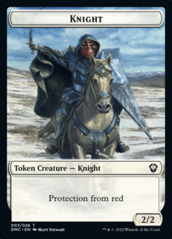 Zombie Knight // Knight Double-sided Token [Dominaria United Commander Tokens] | Amazing Games TCG