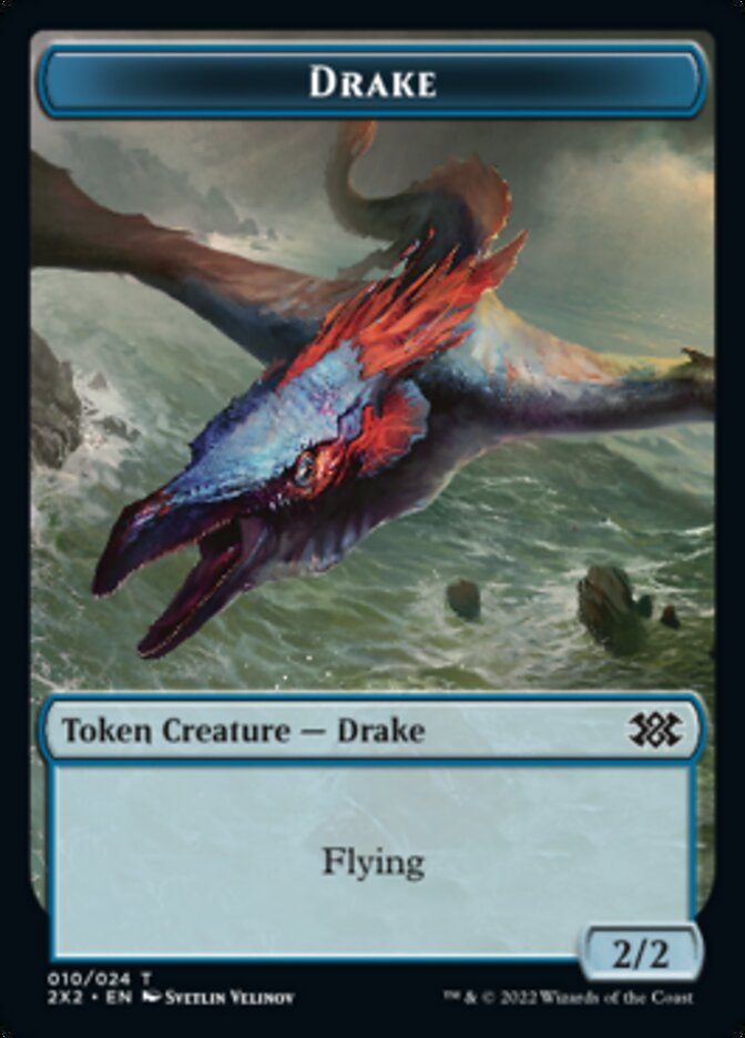 Drake // Knight Double-sided Token [Double Masters 2022 Tokens] | Amazing Games TCG