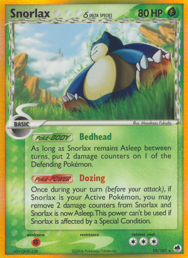 Snorlax (10/101) (Delta Species) [EX: Dragon Frontiers] | Amazing Games TCG