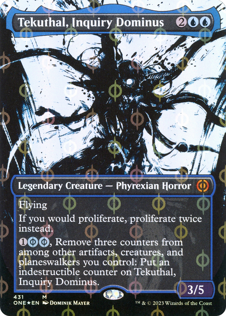 Tekuthal, Inquiry Dominus (Borderless Ichor Step-and-Compleat Foil) [Phyrexia: All Will Be One] | Amazing Games TCG