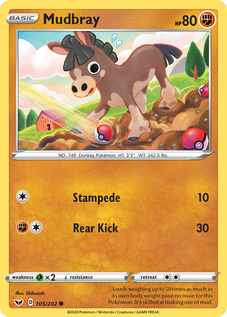 Mudbray (105/202) [Sword & Shield: Base Set] | Amazing Games TCG