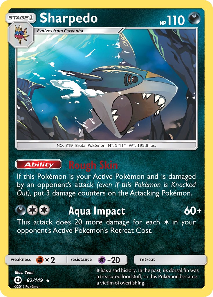 Sharpedo (82/149) (Cosmos Holo) (Blister Exclusive) [Sun & Moon: Base Set] | Amazing Games TCG