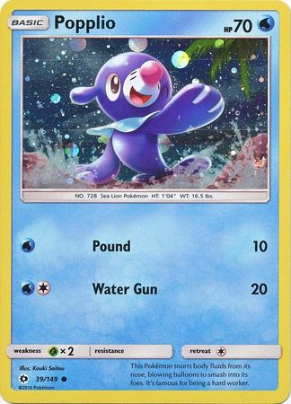 Popplio (39/149) (Cosmos Holo) [Sun & Moon: Base Set] | Amazing Games TCG