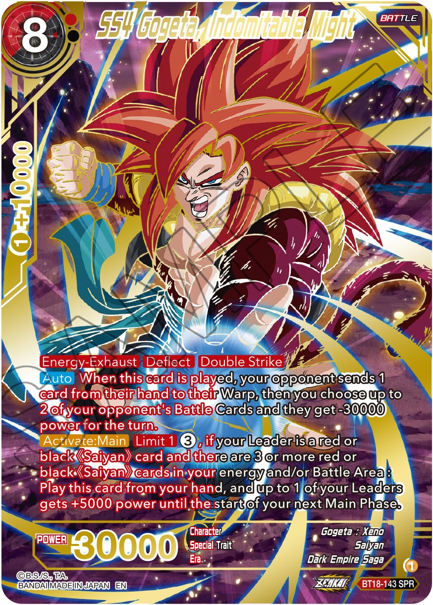 SS4 Gogeta, Indomitable Might (SPR) (BT18-143) [Dawn of the Z-Legends] | Amazing Games TCG