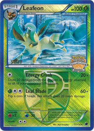 Leafeon (11/116) (Regional Championship Promo Staff) [Black & White: Plasma Freeze] | Amazing Games TCG