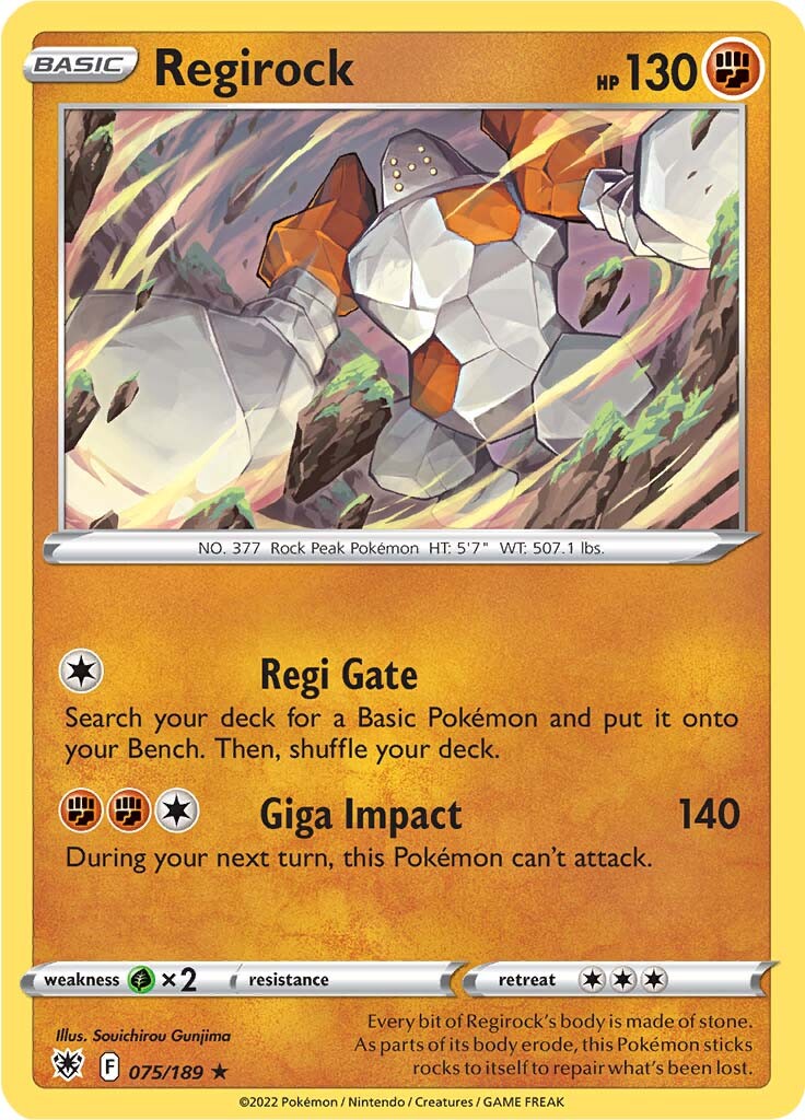 Regirock (075/189) [Sword & Shield: Astral Radiance] | Amazing Games TCG