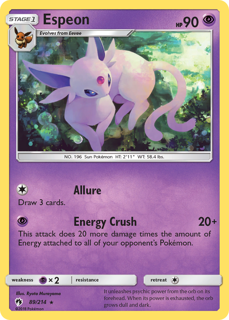 Espeon (89/214) [Sun & Moon: Lost Thunder] | Amazing Games TCG