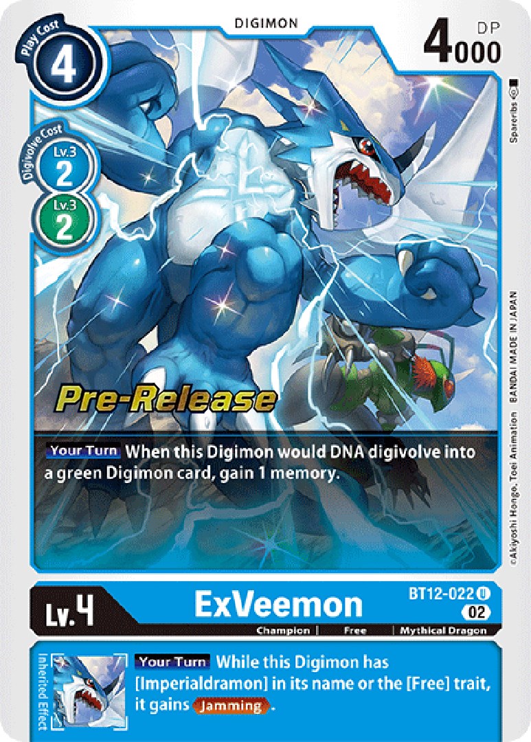 ExVeemon [BT12-022] [Across Time Pre-Release Cards] | Amazing Games TCG