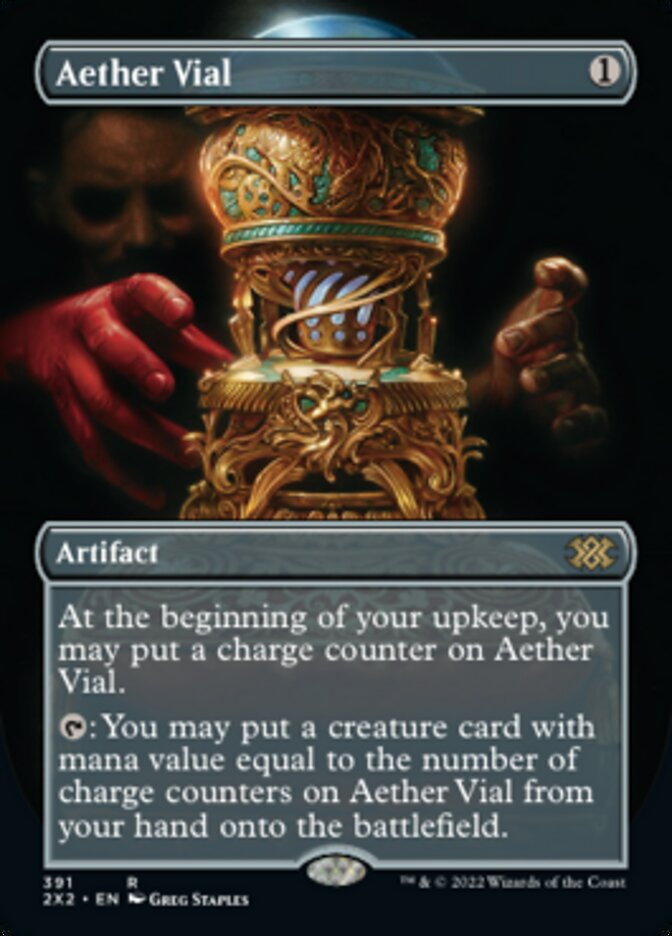 Aether Vial (Borderless Alternate Art) [Double Masters 2022] | Amazing Games TCG