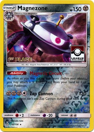 Magnezone (83/156) (League Promo 1st Place) [Sun & Moon: Ultra Prism] | Amazing Games TCG