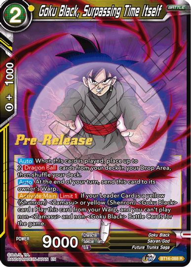 Goku Black, Surpassing Time itself (BT16-088) [Realm of the Gods Prerelease Promos] | Amazing Games TCG