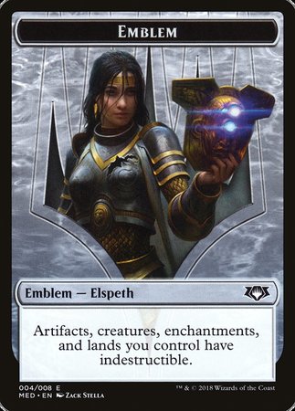 Emblem - Elspeth, Knight-Errant [Mythic Edition Tokens] | Amazing Games TCG
