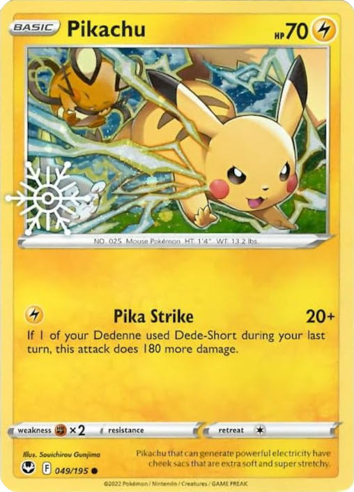 Pikachu (049/195) (Holiday Calendar) [Sword & Shield: Silver Tempest] | Amazing Games TCG