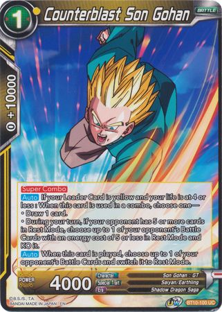 Counterblast Son Gohan (BT10-100) [Rise of the Unison Warrior] | Amazing Games TCG