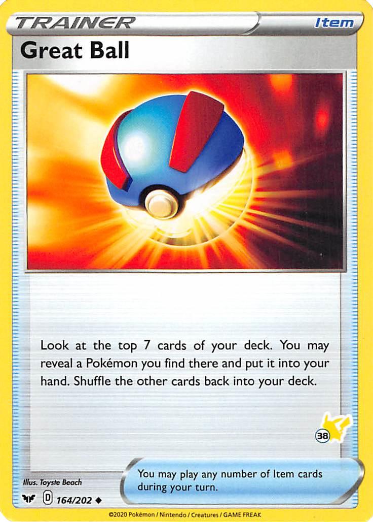 Great Ball (164/202) (Pikachu Stamp #38) [Battle Academy 2022] | Amazing Games TCG