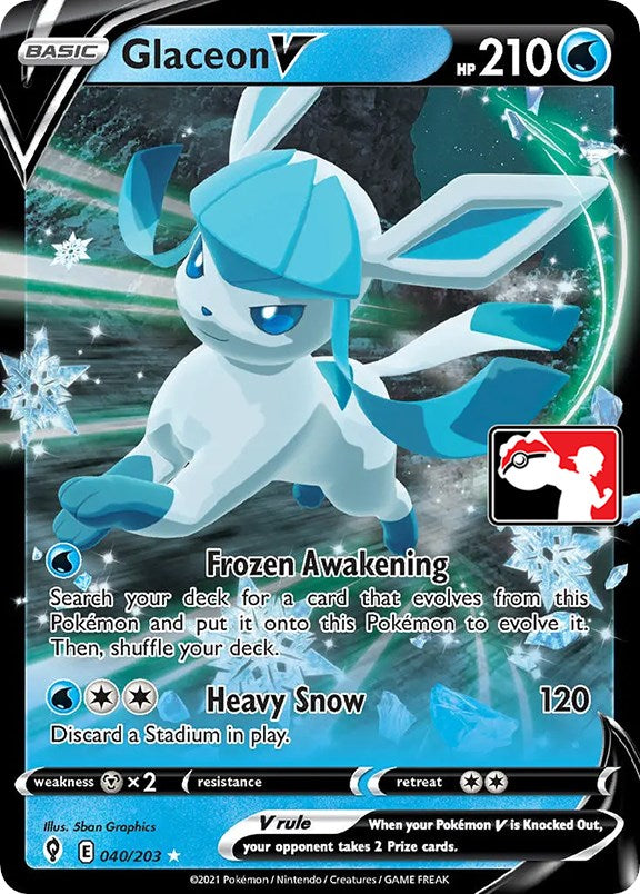 Glaceon V (040/203) [Prize Pack Series One] | Amazing Games TCG