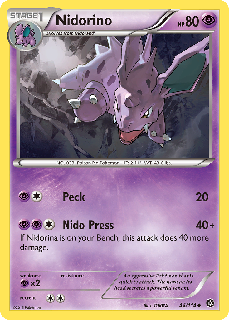 Nidorino (44/114) [XY: Steam Siege] | Amazing Games TCG