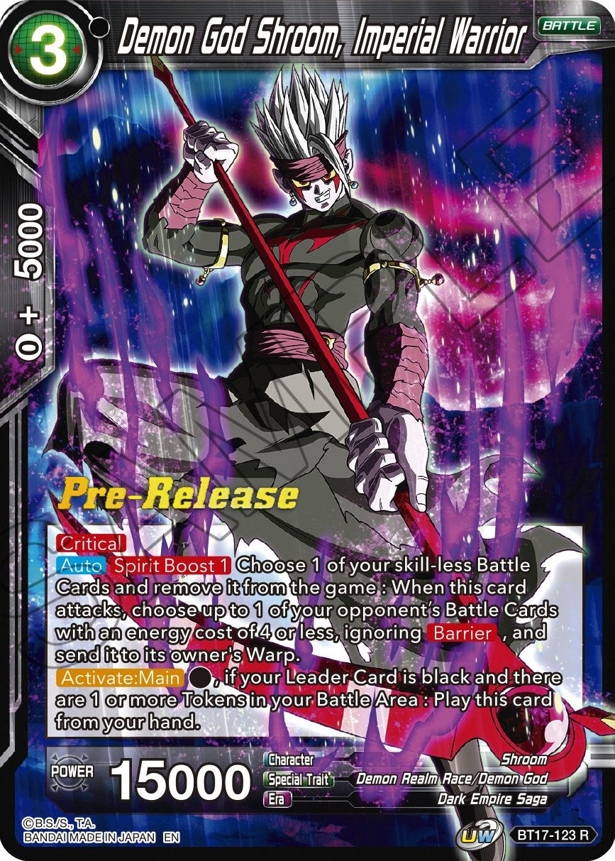 Demon God Shroom, Imperial Warrior (BT17-123) [Ultimate Squad Prerelease Promos] | Amazing Games TCG