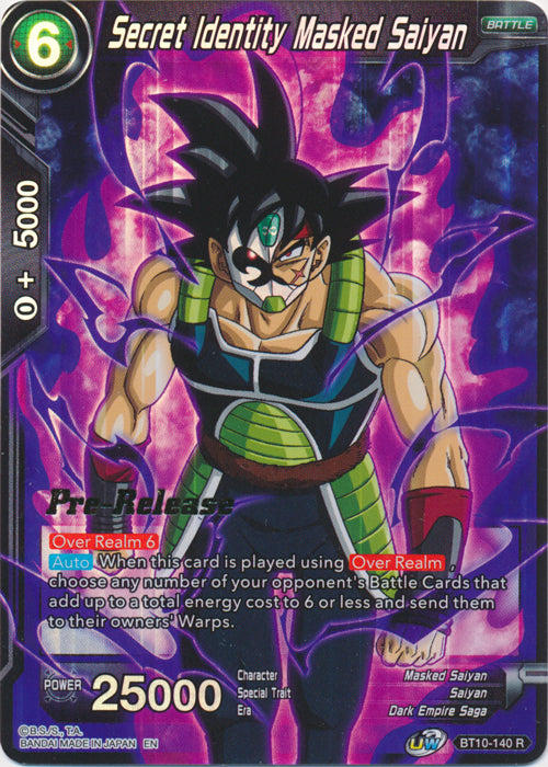 Secret Identity Masked Saiyan (BT10-140) [Rise of the Unison Warrior Prerelease Promos] | Amazing Games TCG