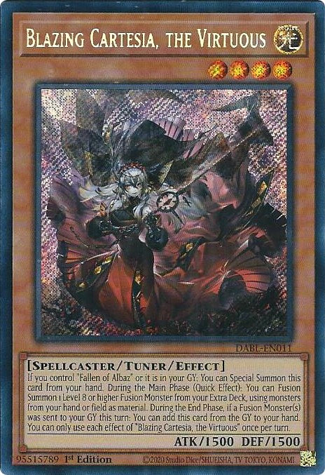 Blazing Cartesia, the Virtuous [DABL-EN011] Secret Rare | Amazing Games TCG