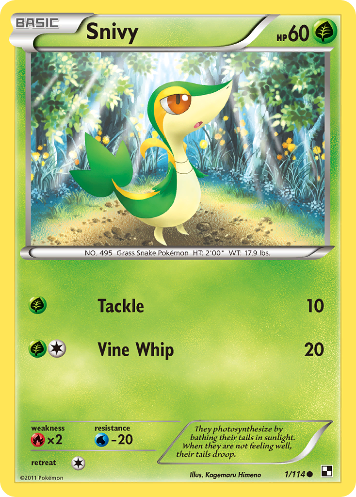 Snivy (1/114) (Cosmos Holo) [Black & White: Base Set] | Amazing Games TCG