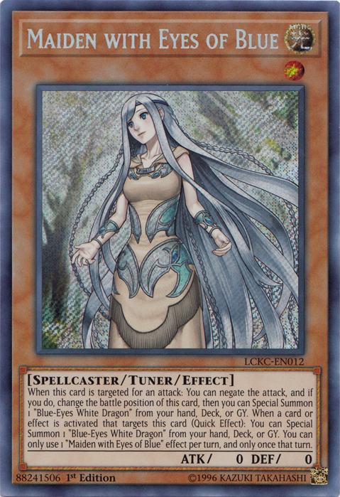 Maiden with Eyes of Blue [LCKC-EN012] Secret Rare | Amazing Games TCG