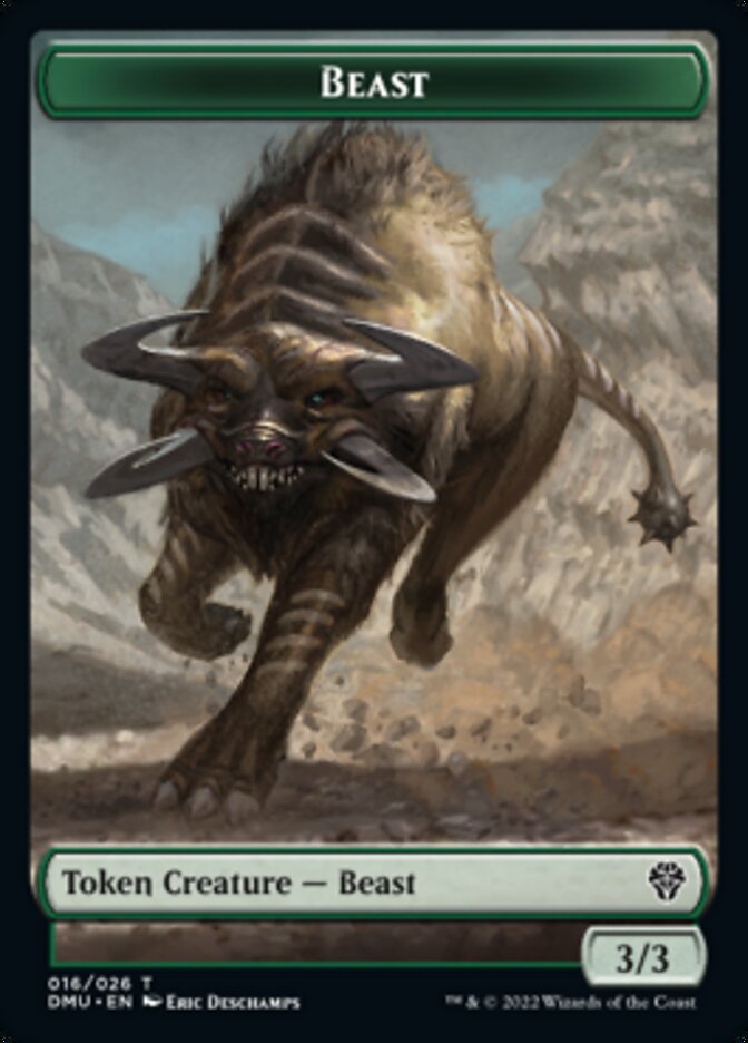 Kavu // Beast Double-sided Token [Dominaria United Commander Tokens] | Amazing Games TCG