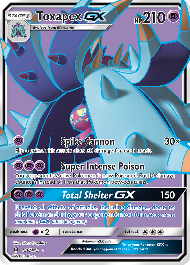 Toxapex GX (136/145) [Sun & Moon: Guardians Rising] | Amazing Games TCG