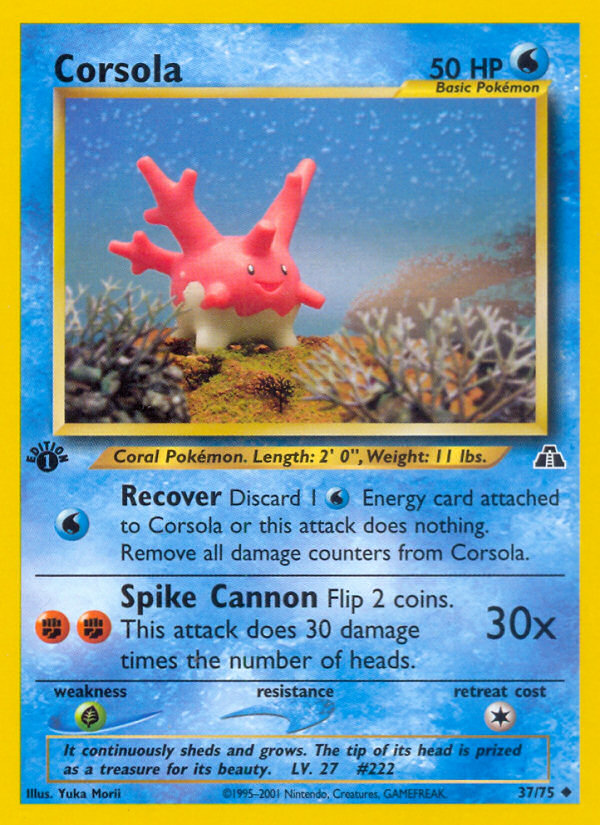 Corsola (37/75) [Neo Discovery 1st Edition] | Amazing Games TCG