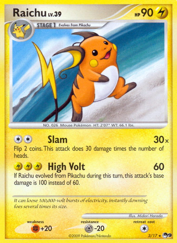 Raichu (3/17) [POP Series 9] | Amazing Games TCG