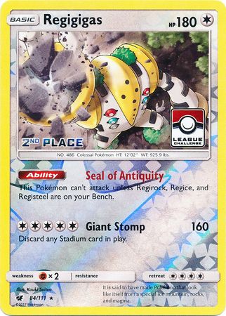 Regigigas (84/111) (League Promo 2nd Place) [Sun & Moon: Crimson Invasion] | Amazing Games TCG