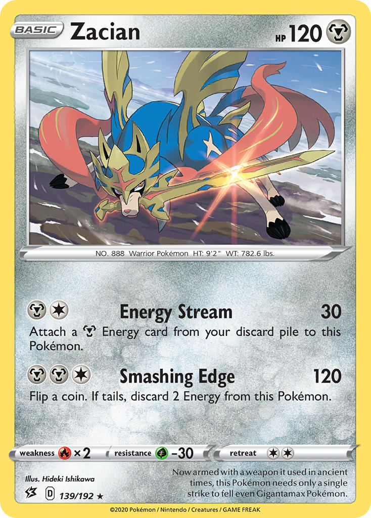 Zacian (139/192) (Cracked Ice Holo) (Theme Deck Exclusives) [Sword & Shield: Rebel Clash] | Amazing Games TCG