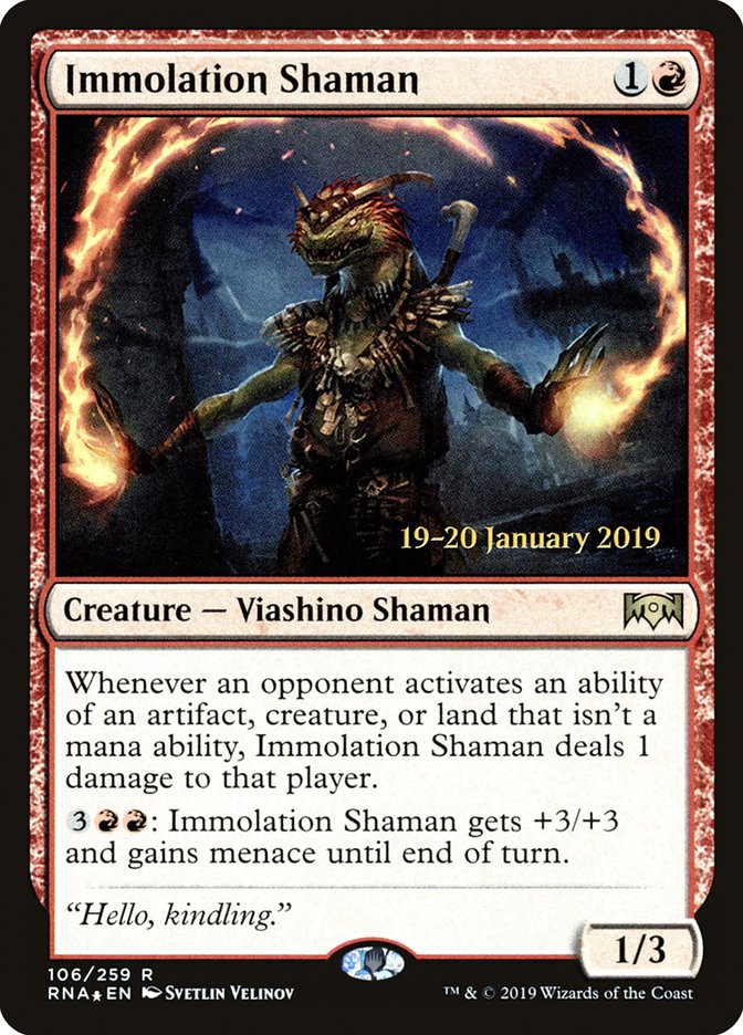 Immolation Shaman [Ravnica Allegiance Prerelease Promos] | Amazing Games TCG