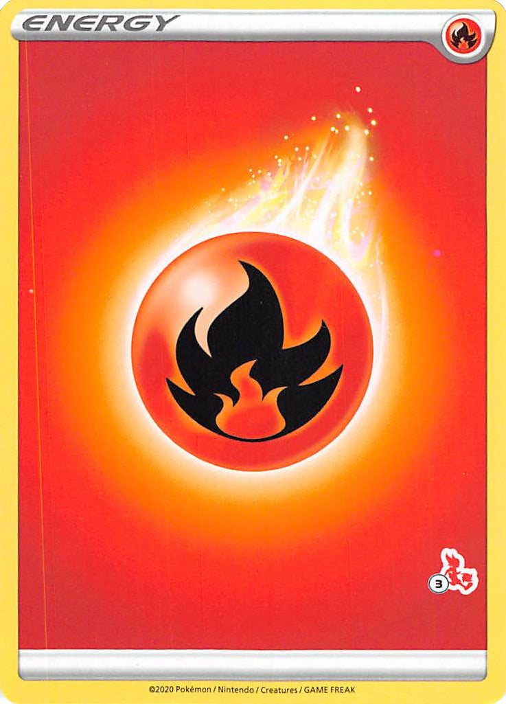 Fire Energy (Cinderace Stamp #3) [Battle Academy 2022] | Amazing Games TCG