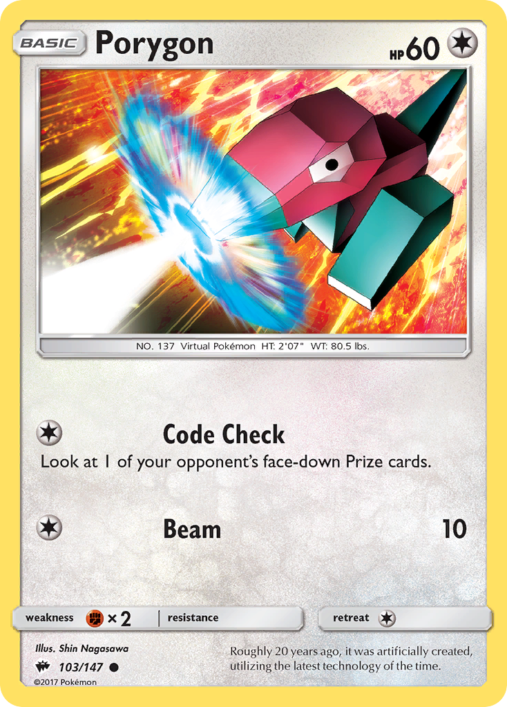 Porygon (103/147) [Sun & Moon: Burning Shadows] | Amazing Games TCG