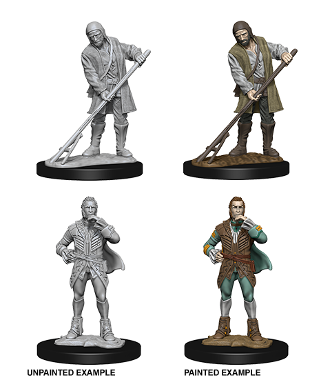 Pathfinder Deep Cuts Unpainted Miniatures: Townspeople (Farmer/Aristocrat) | Amazing Games TCG