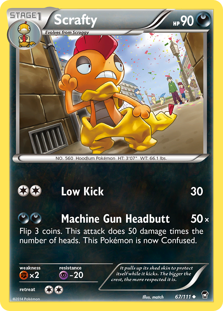 Scrafty (67/111) [XY: Furious Fists] | Amazing Games TCG