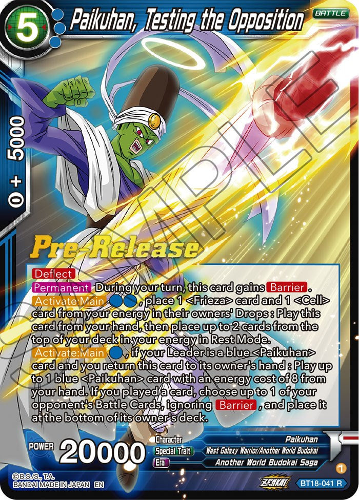 Paikuhan, Testing the Opposition (BT18-041) [Dawn of the Z-Legends Prerelease Promos] | Amazing Games TCG