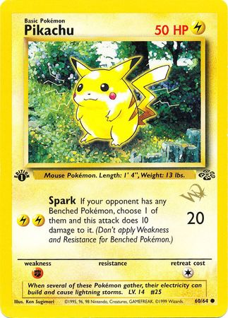 Pikachu (60/64) (W Stamped Promo) [Jungle 1st Edition] | Amazing Games TCG