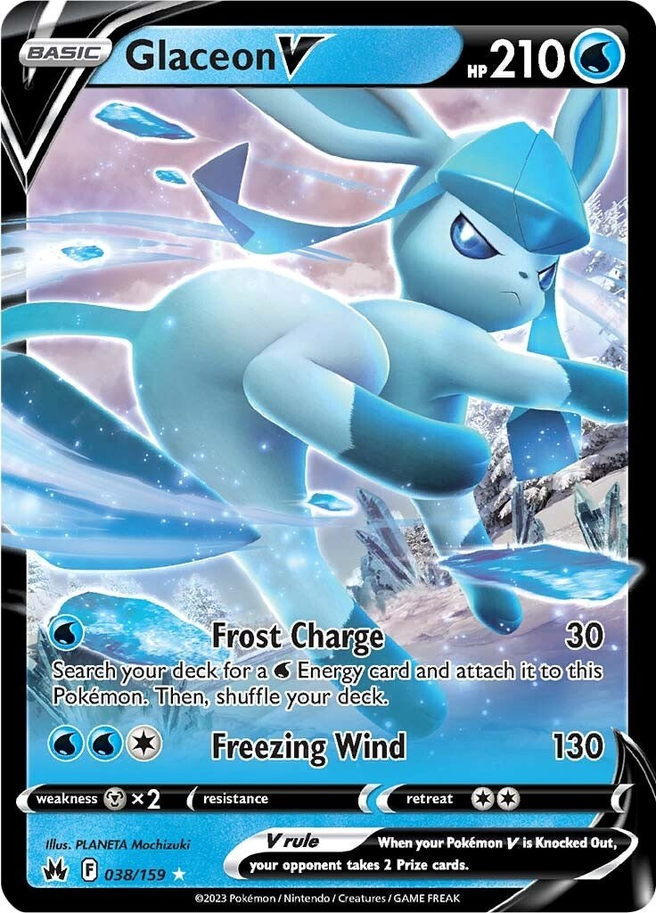 Glaceon V (038/159) [Sword & Shield: Crown Zenith] | Amazing Games TCG