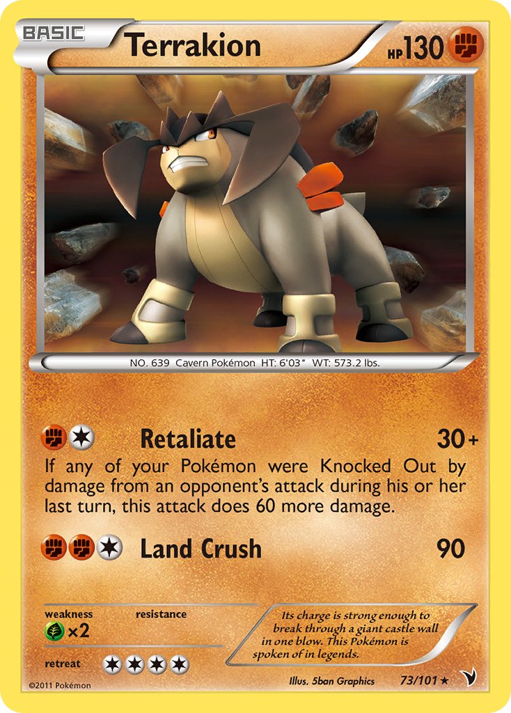 Terrakion (73/101) (Cosmos Holo) (Blister Exclusive) [Black & White: Noble Victories] | Amazing Games TCG