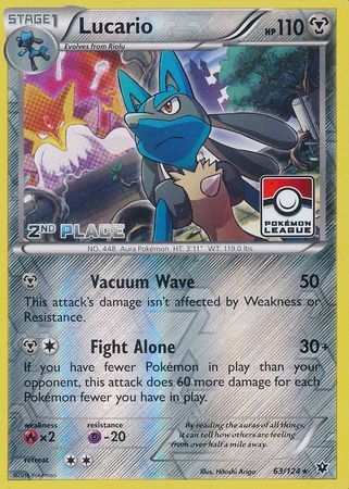 Lucario (63/124) (League Promo 2nd Place) [XY: Fates Collide] | Amazing Games TCG